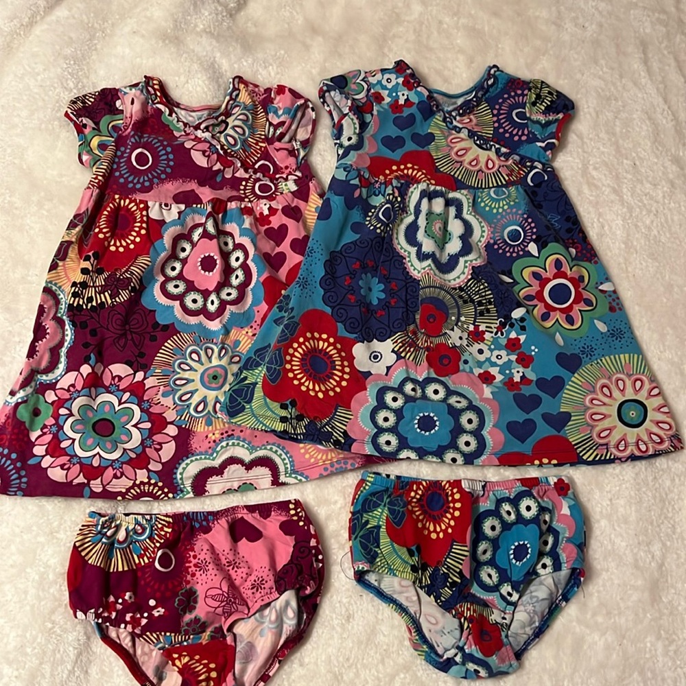 EUC The Children’s Place 4T dresses with diaper/undies covers